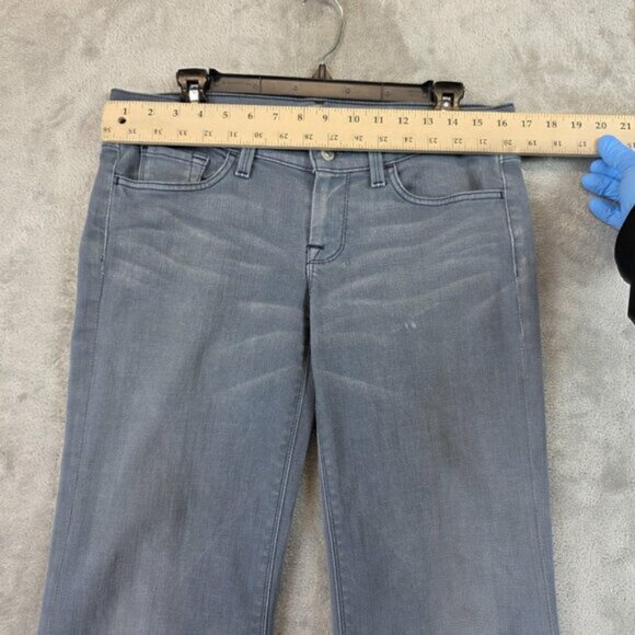 7 For All Mankind Jeans Womens 30 Blue Low Rise Ginger Flare Stretch Denim Pants - Picture 10 of 16